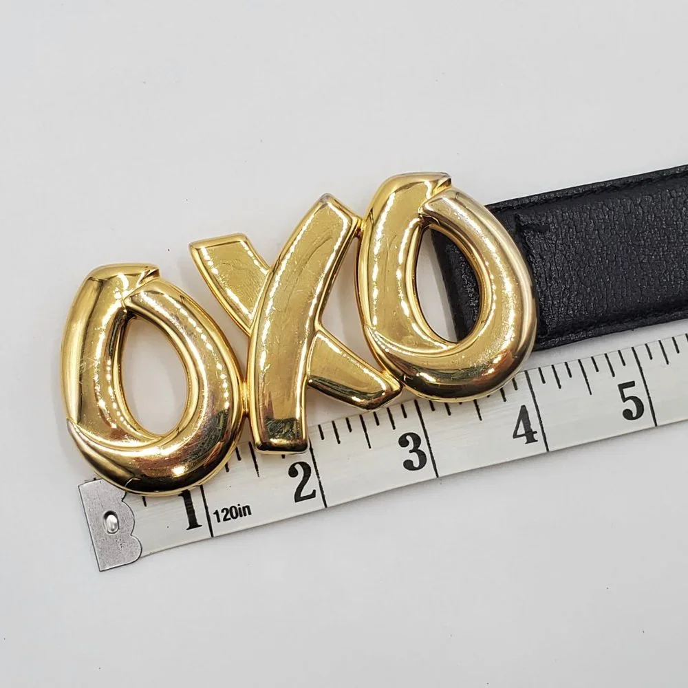 Paloma Picasso OXO Signature Black Leather Belt